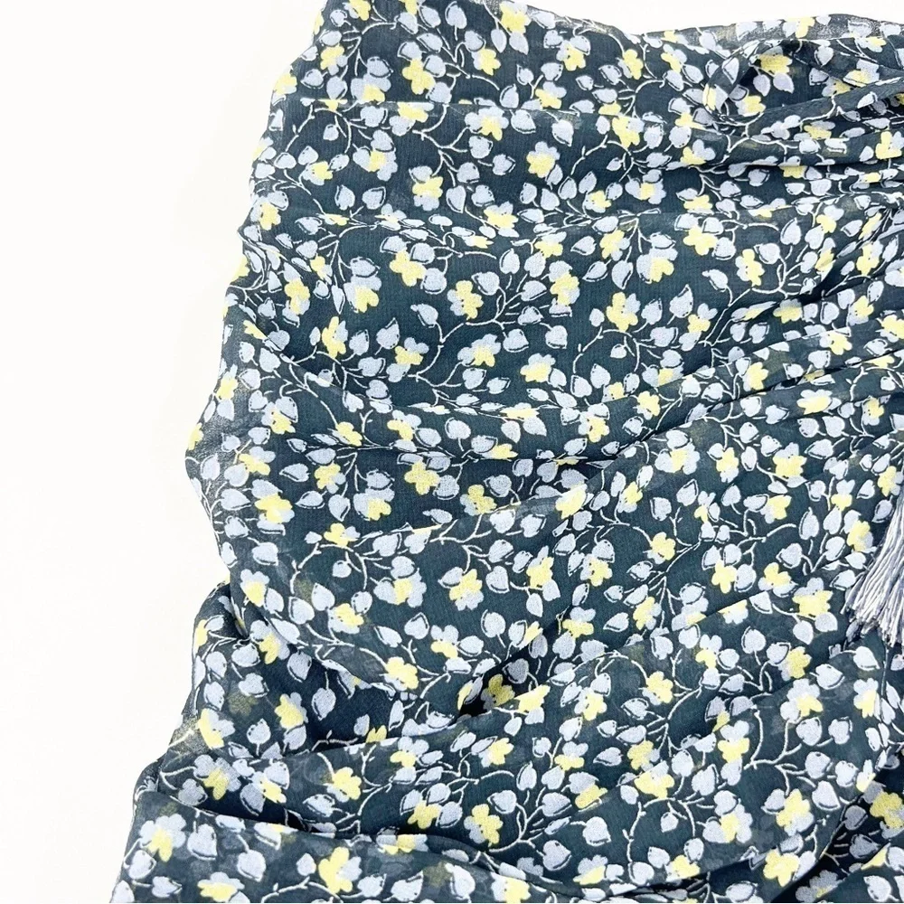 ✅ 1. State Floral Ruched Ruffled Mini Skirt SIZE 0‎ BLUE FLORAL